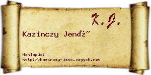 Kazinczy Jenő névjegykártya